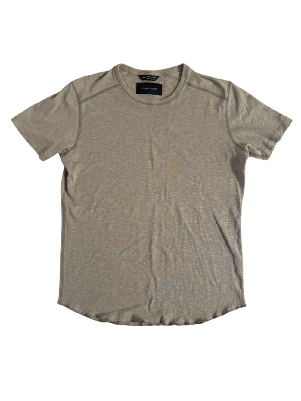 Wings + Horns Slub Crewneck T-Shirt - Taupe